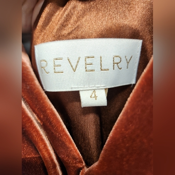 NWT Revelry Dawson Velvet Regular Maxi Dress Terracotta  Dress Size 4 - Picture 7 of 12